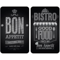 WENKO Herdabdeckplatten Bon Appetit schwarz, grau 2 St. von Wenko