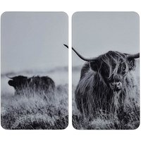 WENKO Herdabdeckplatten Highland Cattle schwarz, 2 St. von Wenko