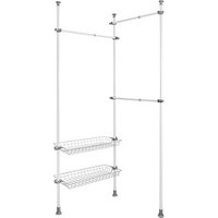 WENKO Teleskop-Garderobe Herkules Duo 50611100 grau Metall 164,0 - 215,0 x 165,0 - 300,0 cm von Wenko