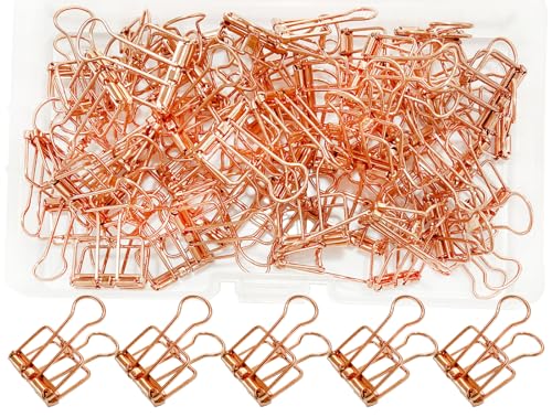 Wenlly 50 Stück Metalldrahtbinder-Clip-Set, Mehrzweck-Büroklammern, hohle Büroklammern, 20 mm, kleine Büroklammern für Büro, Schulbedarf, Roségold Wenlly 50 Stück Metalldrahtbinder-Clip-Set, Mehrzweck-Büroklammern, hohle Büroklammern, 20 mm, kleine Büroklammern für Büro, Schulbedarf, Roségold von Wenlly