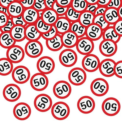 WenmthG 200 Stk Konfetti 50 Geburtstag Deko Verkehreszeichen - Streudeko 50 Geburtstag für Tischdeko Geschenk usw. - Deko 50. Jahre Frauen Männer - 50 Geburtstagsgeschenk Deko WenmthG 200 Stk Konfetti 50 Geburtstag Deko Verkehreszeichen - Streudeko 50 Geburtstag für Tischdeko Geschenk usw. - Deko 50. Jahre Frauen Männer - 50 Geburtstagsgeschenk Deko von WenmthG