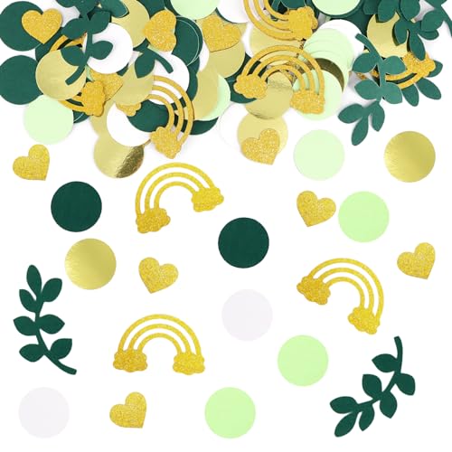 WenmthG 200 Stück Streudeko Taufe Deko Gold Grün - Babyparty Regenbogen Streudeko, Konfetti Geburtstag Kinder, Geburstag Baby Shower Deko für Junge Mädchen WenmthG 200 Stück Streudeko Taufe Deko Gold Grün - Babyparty Regenbogen Streudeko, Konfetti Geburtstag Kinder, Geburstag Baby Shower Deko für Junge Mädchen von WenmthG