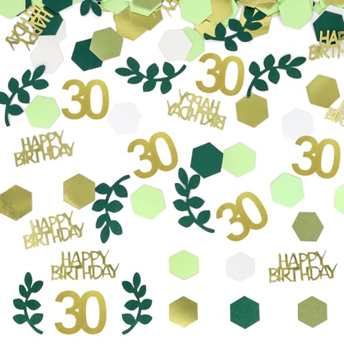 WenmthG - Konfetti 30. Geburtstag Deko Grün - 200 Stück Tischdeko 30er Streudeko Geburtstag Gold - 30 Geburtstag Confetti Frauen, Männer - Deko 30 Geburtstag Party WenmthG - Konfetti 30. Geburtstag Deko Grün - 200 Stück Tischdeko 30er Streudeko Geburtstag Gold - 30 Geburtstag Confetti Frauen, Männer - Deko 30 Geburtstag Party von WenmthG