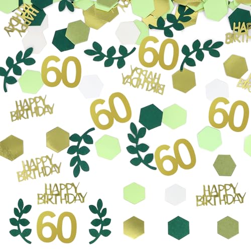 WenmthG - Konfetti 60 Geburtstag Deko Grün - 200 Stück Tischdeko 60er Streudeko Geburtstag Gold - 60 Geburtstag Confetti Frauen, Männer - Deko 60 Geburtstag Party WenmthG - Konfetti 60 Geburtstag Deko Grün - 200 Stück Tischdeko 60er Streudeko Geburtstag Gold - 60 Geburtstag Confetti Frauen, Männer - Deko 60 Geburtstag Party von WenmthG