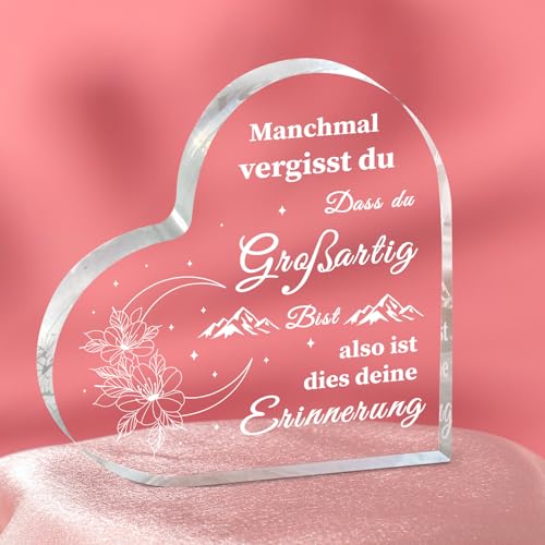 WenmthG Acryl Herz Tischschmuck/Briefbeschwerer, Geschenk für Frauen, Freundin, Schwester, Beste Freundin, Neuanfang, Rot WenmthG Acryl Herz Tischschmuck/Briefbeschwerer, Geschenk für Frauen, Freundin, Schwester, Beste Freundin, Neuanfang, Rot von WenmthG
