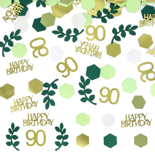 WenmthG - Konfetti 90. Geburtstag Deko Grün - 200 Stück Tischdeko 90er Streudeko Geburtstag Gold - 90 Geburtstag Confetti Frauen, Männer - Deko 90 Geburtstag Party WenmthG - Konfetti 90. Geburtstag Deko Grün - 200 Stück Tischdeko 90er Streudeko Geburtstag Gold - 90 Geburtstag Confetti Frauen, Männer - Deko 90 Geburtstag Party von WenmthG