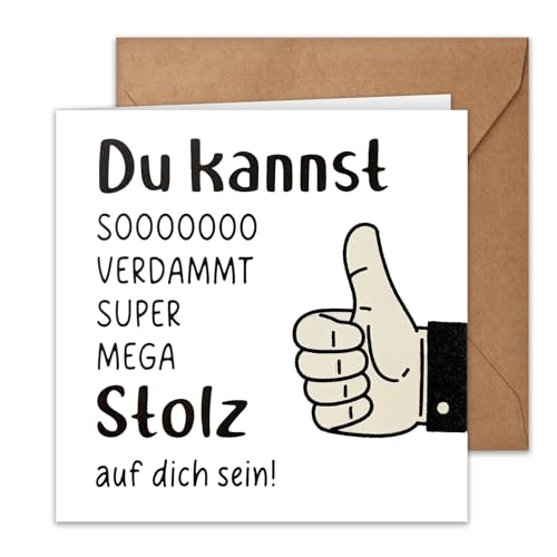 WenmthG Quadratische Motivationskarte (Klappkarte mit Umschlag) - Grußkarte mit positiven Sprüchen - Mutmacher Geschenk für Freunde Kinder Kollegen von WenmthG