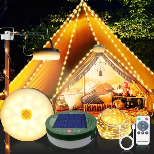Versenkbare LED Camping Lichterkette,10m Solar-Camping-Märchenlicht, Outdoor-Camping-Umgebungslicht mit Fernbedienung, tragbares lagerfähiges Solar-Campinglicht 8 Lichtmodi, Zelt-Notbeleuchtung Versenkbare LED Camping Lichterkette,10m Solar-Camping-Märchenlicht, Outdoor-Camping-Umgebungslicht mit Fernbedienung, tragbares lagerfähiges Solar-Campinglicht 8 Lichtmodi, Zelt-Notbeleuchtung von Wenosda