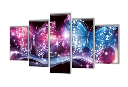 5 Stück Diamant Painting Bilder Groß Farbe Schmetterling Diamant Painting Erwachsene, Mosaik Bastelset Kinder, DIY Voll Diamant Crystal Art Malen Nach Zahlen Erwachsene Geschenke 300x180cm q-19 von Wenpeef