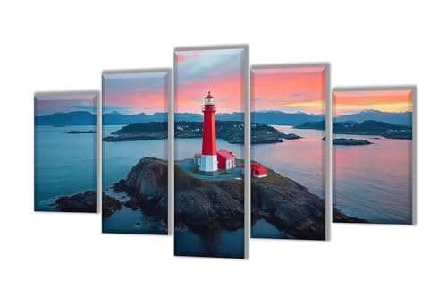 5 Stück Diamant Painting Bilder Groß See Leuchtturm Diamant Painting Erwachsene, Mosaik Bastelset Kinder, DIY Voll Diamant Crystal Art Malen Nach Zahlen Erwachsene für Room Decor 250x150cm q-73 von Wenpeef