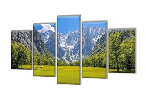 Diamond Painting 5 Teilig Gebirge Wiese Diamond Painting Kinder, Groß Diamant Malerei Kreuzstich Basteln Erwachsene, DIY Voll Set Diamant Crystal Art Set, Home Décor Mädchen Geschenke 50x30cm q-56 von Wenpeef