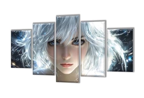 Diamond Painting 5 Teilig Karikatur Mädchen Diamond Painting Kinder, Groß XXL Diamant Malerei Kreuzstich Basteln Erwachsene, DIY Voll Set Diamant Crystal Art Set, Mädchen Geschenke 50x30cm q-23 von Wenpeef
