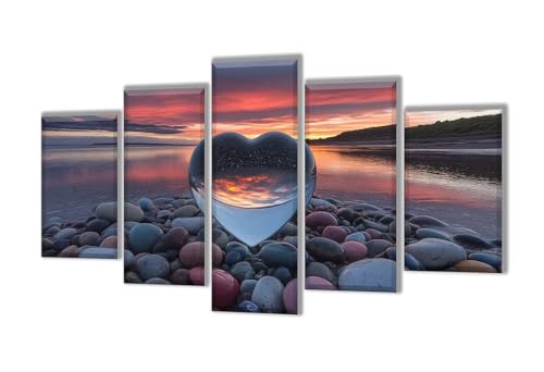 Diamond Painting 5 Teilig Liebe See Diamond Painting Kinder, Groß XXL Diamant Malerei Kreuzstich Basteln Erwachsene, DIY Voll Set Diamant Crystal Art Set, Home Décor Mädchen Geschenke 50x30cm q-37 von Wenpeef
