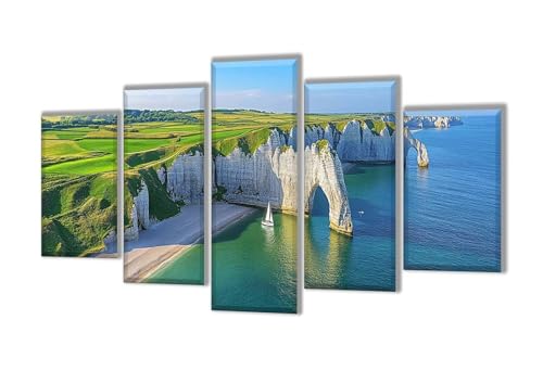 Diamond Painting 5 Teilig Meer Landschaft Diamond Painting Kinder, Groß Diamant Malerei Kreuzstich Basteln Erwachsene, DIY Voll Set Diamant Crystal Art Set, Home Décor Mädchen Geschenke 125x75cm q-80 von Wenpeef