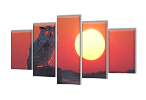 Diamond Painting 5 Teilig Mond Eule Diamond Painting Kinder, Groß Diamant Malerei Kreuzstich Basteln Erwachsene, DIY Voll Set Diamant Crystal Art Set, Home Décor Mädchen Geschenke 125x75cm q-55 von Wenpeef