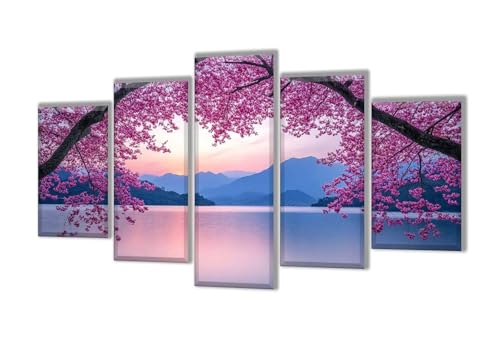 Diamond Painting 5 Teilig See Pflaumenbossom Diamond Painting Kinder, Groß XXL Diamant Malerei Kreuzstich Basteln Erwachsene, DIY Voll Set Diamant Crystal Art Set, Mädchen Geschenke 225x135cm q-25 von Wenpeef