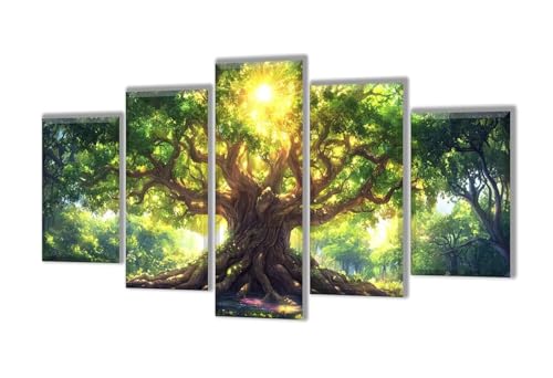 Diamond Painting 5 Teilig Sonnenuntergang Baum Diamond Painting Kinder, Groß XXL Diamant Malerei Kreuzstich Basteln Erwachsene, DIY Voll Set Diamant Crystal Art Set, Mädchen Geschenke 125x75cm q-30 von Wenpeef
