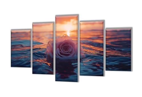 Diamond Painting 5 Teilig Sonnenuntergang Rose Diamond Painting Kinder, Groß XXL Diamant Malerei Kreuzstich Basteln Erwachsene, DIY Voll Set Diamant Crystal Art Set, Mädchen Geschenke 125x75cm q-68 von Wenpeef