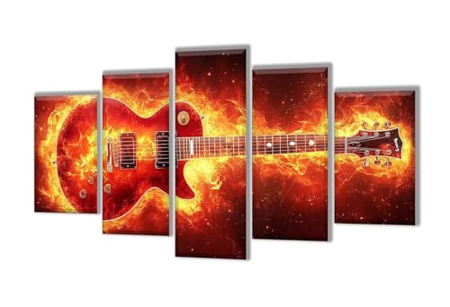 Diamond Painting 5 Teilig Traum Gitarre Diamond Painting Kinder, Groß Diamant Malerei Kreuzstich Basteln Erwachsene, DIY Voll Set Diamant Crystal Art Set, Home Décor Mädchen Geschenke 125x75cm q-45 von Wenpeef