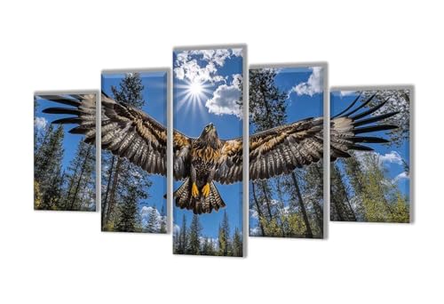 Diamond Painting 5 Teilig Wald Adler Diamond Painting Kinder, Groß Diamant Malerei Kreuzstich Basteln Erwachsene, DIY Voll Set Diamant Crystal Art Set, Home Décor Mädchen Geschenke 50x30cm q-84 von Wenpeef