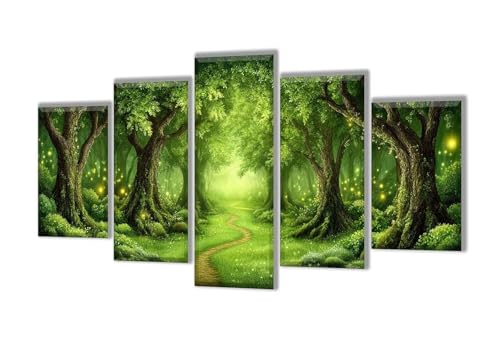 Diamond Painting 5 Teilig Wald Glühwürmchen Diamond Painting Kinder, Groß XXL Diamant Malerei Kreuzstich Basteln Erwachsene, DIY Voll Set Diamant Crystal Art Set, Mädchen Geschenke 125x75cm q-54 von Wenpeef