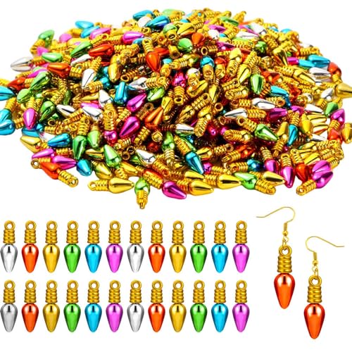 Wenqik 100 Stück Mini-Glühbirnen, Perlen, Ornamente, Juli, Weihnachten, Kunststoff, Schmuckperlen, Baum-Anhänger für Schmuckherstellung, Ohrringe, bunte Anhänger, tropische Wenqik 100 Stück Mini-Glühbirnen, Perlen, Ornamente, Juli, Weihnachten, Kunststoff, Schmuckperlen, Baum-Anhänger für Schmuckherstellung, Ohrringe, bunte Anhänger, tropische von Wenqik