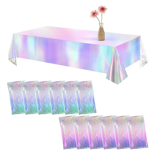Wensdr 12 Packungen große, schillernde Tischdecken, 137,2 x 274,3 cm, glänzende Tischdecken für rechteckige Tische, Party-Dekoration, Tischdecken Wensdr 12 Packungen große, schillernde Tischdecken, 137,2 x 274,3 cm, glänzende Tischdecken für rechteckige Tische, Party-Dekoration, Tischdecken von Wensdr