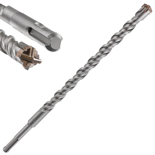Wensilon Betonbohrer, 1 Stück, 1,6 cm x 25,4 cm - 20,3 cm, Kreuz-Doppelgewinde, Hartmetall-Material, geeignet für Beton, Ziegel, Zementwände, Stein von Wensilon