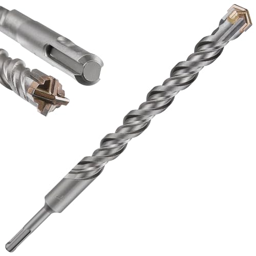 Wensilon Betonbohrer, 1 Stück, 2,5 x 25,4 - 20,3 cm, Kreuzform, Doppelgewinde, Hartmetall, geeignet für Beton, Ziegel, Zementwände, Stein von Wensilon