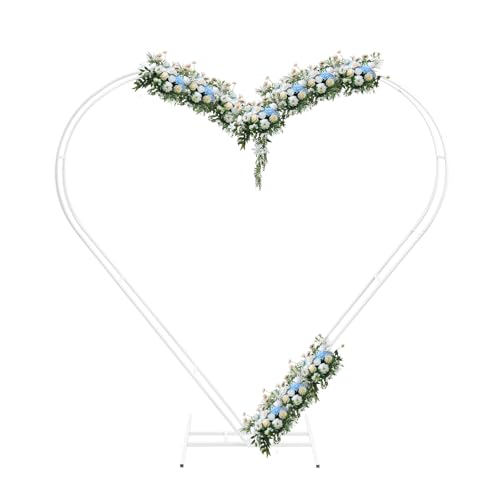 Wensiy Herz Hochzeitsbogen, Ballon Gestell, Rosenbogen, Herz Ballon Bogen Kit, Metall Arch Stand, Bogen Hintergrund Stand für Wedding Party Geburtstag, Weiß, 2.05m Wensiy Herz Hochzeitsbogen, Ballon Gestell, Rosenbogen, Herz Ballon Bogen Kit, Metall Arch Stand, Bogen Hintergrund Stand für Wedding Party Geburtstag, Weiß, 2.05m von Wensiy