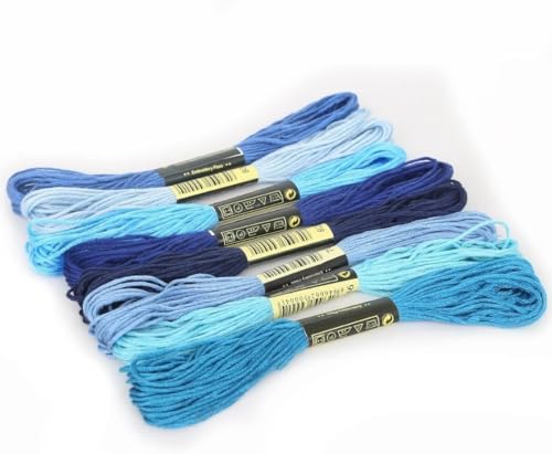 8 x blaue 7,5 m Baumwoll-Stickgarn, Stickgarn, DIY, Freundschaftsbänder, Handwerk, Nähknäuel, modische Sticktwist für Kunst, Handwerk und Nähen, Sticktwist 8 x blaue 7,5 m Baumwoll-Stickgarn, Stickgarn, DIY, Freundschaftsbänder, Handwerk, Nähknäuel, modische Sticktwist für Kunst, Handwerk und Nähen, Sticktwist von Wentoenapp
