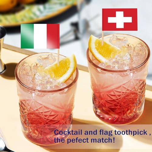100 Stk Verschiedene Länder Zahnstocher Flagge Lebendiger Doppelseitiger Zahnstocher Flaggen, Eurovision Europäische Zahnstocher Flaggen, Partydekoration Cocktail Fruit Stick Cupcakes Topper von Wentsent