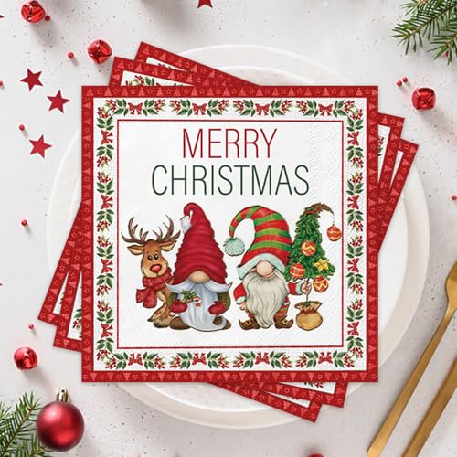 Wentsent Servietten Weihnachten Rot, 40 Stück Weihnachtsservietten mit Wichtel Weihnachtsbaum Rentier Motiv 3-lagig Weihnachts Servietten Tischdeko für Winter Silvester Feiertag Serviettentechnik Wentsent Servietten Weihnachten Rot, 40 Stück Weihnachtsservietten mit Wichtel Weihnachtsbaum Rentier Motiv 3-lagig Weihnachts Servietten Tischdeko für Winter Silvester Feiertag Serviettentechnik von Wentsent