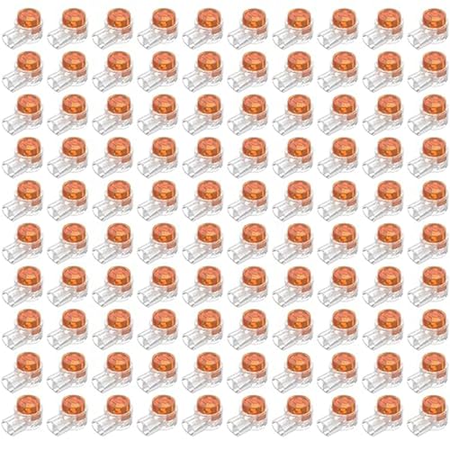 100PCS Telefonkabel Verbinder, Klemme Kabelverbinder Kabel Klemmen Verbinder K2 Kabel Verbinder Einzeladerverbinder K2 UY2 Kabelverbinder Für Telefonkabel Netzwerkkabel, 2-Kern-Set (Orange) von Wenxiaw