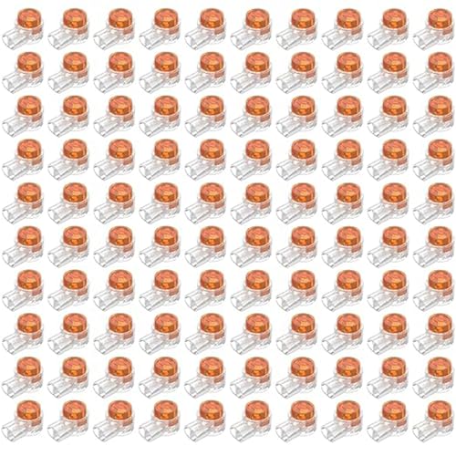 100PCS Telefonkabel Verbinder, Klemme Kabelverbinder Kabel Klemmen Verbinder K2 Kabel Verbinder Einzeladerverbinder K2 UY2 Kabelverbinder Für Telefonkabel Netzwerkkabel, 2-Kern-Set (Orange) von Wenxiaw