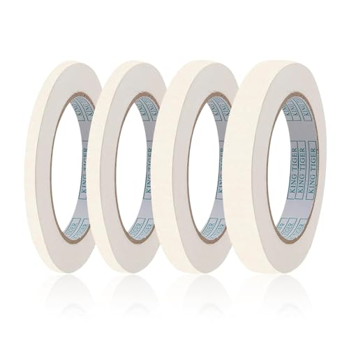 Wenxiaw 4 Rolle Abdeckband Thin Masking Tape Malertape Weiß klebeband für Painting Art Kreppband Dünn Malerkrepp Abdeckband 5mm/8mm/12mm/15mm Breit x 50m Für Malerarbeiten und Dekoration von Wenxiaw