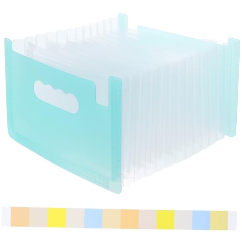 Akkordeon-Fächermappen-Organizer, tragbar, multifunktional, Quittungshalter, mit transparenten blauen Schichten, Bürozubehör Akkordeon-Fächermappen-Organizer, tragbar, multifunktional, Quittungshalter, mit transparenten blauen Schichten, Bürozubehör von Wenxishangmao