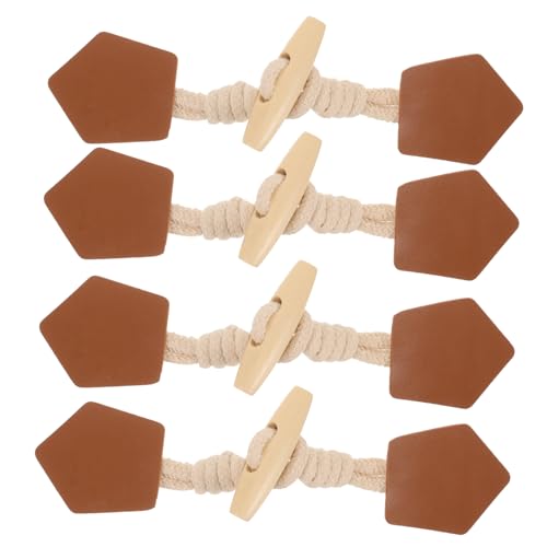Knebelverschluss aus PU-Leder, Holzknöpfe, Vintage-Stil, dekorativ für Damenjacken und Lederaccessoires, 8 Paar Knebelverschluss aus PU-Leder, Holzknöpfe, Vintage-Stil, dekorativ für Damenjacken und Lederaccessoires, 8 Paar von Wenxishangmao