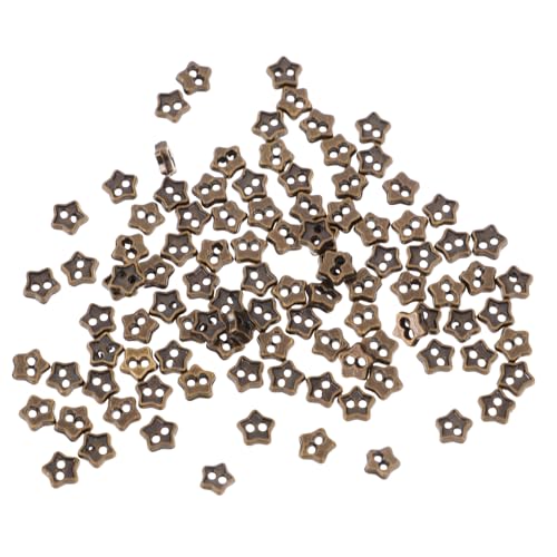 Mini-Metallknöpfe, fünfzackiger Stern, 3 mm, Zweiloch, für Puppenkleidung, Basteln und Scrapbooking, 100 Stück von Wenxishangmao