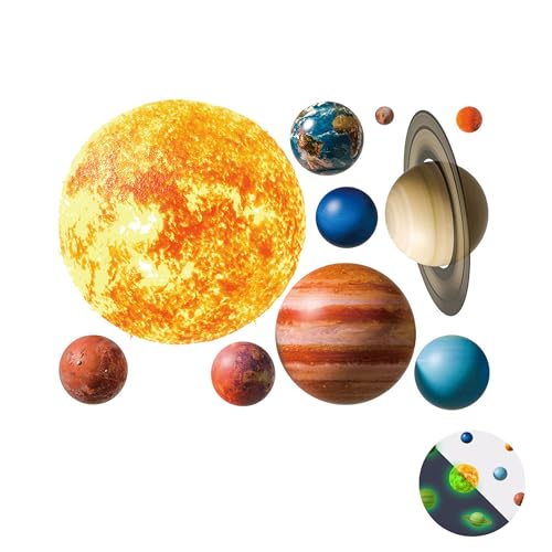 DIY Sonne Erde Fluoreszierend Wandaufkleber Leuchtaufkleber Sonnensystem Wandaufkleber Abnehmbare Space Planet Wandtattoos Wanddeko Leuchtsticker für Kinder, Wände, Decken, Schränke, Kühlschränke DIY Sonne Erde Fluoreszierend Wandaufkleber Leuchtaufkleber Sonnensystem Wandaufkleber Abnehmbare Space Planet Wandtattoos Wanddeko Leuchtsticker für Kinder, Wände, Decken, Schränke, Kühlschränke von Wenyue