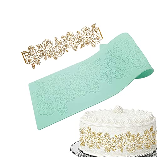 Prägematte Silikonfondantform Kuchendekorationen Silikonformen Spitze Matte Prägematte Strukturmatte Kuchen Matte Fondant Mold Backen Spitze für Tortendeko Spitze Effekt Fondant Klassisch Muster von Wenyue