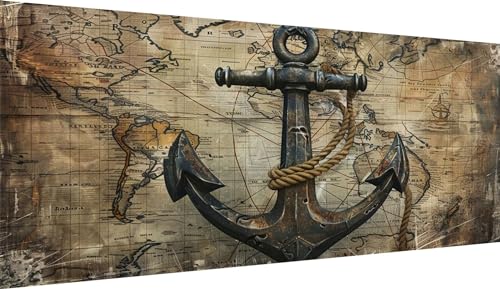 5D Anker Diamond Painting XXL 50x100cm, Diamant Painting Bilder Landschaft Diamond Painting Erwachsene Mosaikherstellung,Full Eckige Steine Crystal Strass Stickerei Diamant kunst,Deko wohnzimmer WE605 von Weoqion