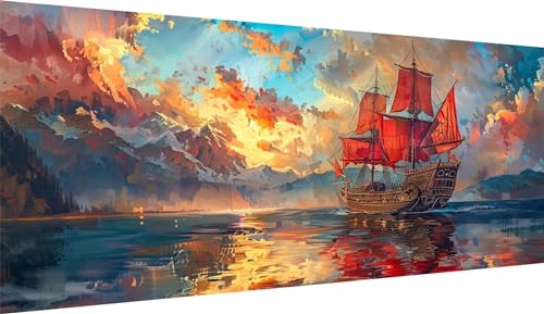 DIY Boot Diamond Painting Bilder, Diamant Painting Meer Diamond Painting Set Mit Zubehör, Full Drill Stickerei Malerei Bastelnset Erwachsene, für Zimmer Wanddekor Mädchen Geschenke 40x70cm WE-595 DIY Boot Diamond Painting Bilder, Diamant Painting Meer Diamond Painting Set Mit Zubehör, Full Drill Stickerei Malerei Bastelnset Erwachsene, für Zimmer Wanddekor Mädchen Geschenke 40x70cm WE-595 von Weoqion