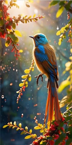 DIY Tier Diamond Painting Bilder, Diamant Painting Vogel Diamond Painting Set Mit Zubehör, Full Drill Stickerei Malerei Bastelnset Erwachsene, für Zimmer Wanddekor Mädchen Geschenke 40x80cm WE-1013 DIY Tier Diamond Painting Bilder, Diamant Painting Vogel Diamond Painting Set Mit Zubehör, Full Drill Stickerei Malerei Bastelnset Erwachsene, für Zimmer Wanddekor Mädchen Geschenke 40x80cm WE-1013 von Weoqion