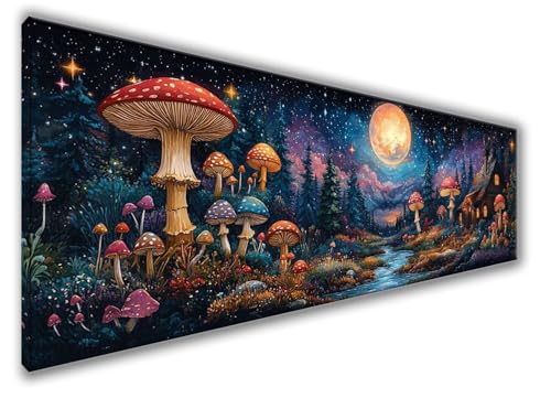 Diamond Painting Erwachsene Groß XXL 120x40cm Diamond Painting Mond Diamant Painting Bilder Anfänger, Diamond Painting Pilz Bastelset Mädchen, Stickerei Kreuzstich Set Deko Wohnzimmer, Männer WQ-540 Diamond Painting Erwachsene Groß XXL 120x40cm Diamond Painting Mond Diamant Painting Bilder Anfänger, Diamond Painting Pilz Bastelset Mädchen, Stickerei Kreuzstich Set Deko Wohnzimmer, Männer WQ-540 von Weoqion