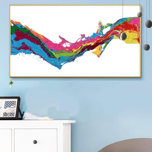 Malen Nach Zahlen Abstrakt, Malen Nach Zahlen Erwachsene Farbe Paint by Numbers Handgemalt Ölgemälde Kit für Anfänger mit Pinseln und Acrylfarben, Halloween Deko Wohnzimmer, Geschenke 80x160CM Q6-593 von Weoqion