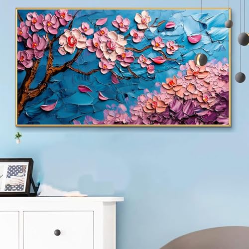 Malen Nach Zahlen Abstrakt, Malen Nach Zahlen Erwachsene Filialen Paint by Numbers Handgemalt Ölgemälde Kit für Anfänger mit Pinseln Acrylfarben, Halloween Deko Wohnzimmer, Geschenke 70x140 CM Q6-825 von Weoqion