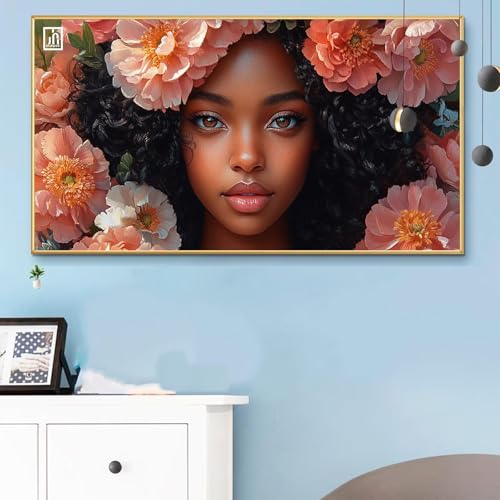 Malen Nach Zahlen Afrika, Malen Nach Zahlen Erwachsene Frau Paint by Numbers Handgemalt Ölgemälde Kit für Anfänger mit Pinseln und Acrylfarben, Halloween Deko Wohnzimmer, Geschenke 50x100 cm Q6-157 von Weoqion