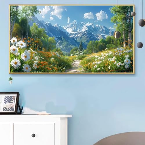 Malen Nach Zahlen Berg, Malen Nach Zahlen Erwachsene Wanderwege Paint by Numbers Handgemalt Ölgemälde Kit für Anfänger mit Pinseln und Acrylfarben,Halloween Deko Wohnzimmer,Geschenke 80x160 CM Q6-435 von Weoqion