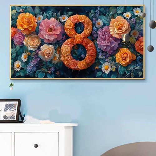Malen Nach Zahlen Blume, Malen Nach Zahlen Erwachsene Anlage Paint by Numbers Handgemalt Ölgemälde Kit für Anfänger mit Pinseln und Acrylfarben, Halloween Deko Wohnzimmer, Geschenke 70x140CM Q6-543 von Weoqion